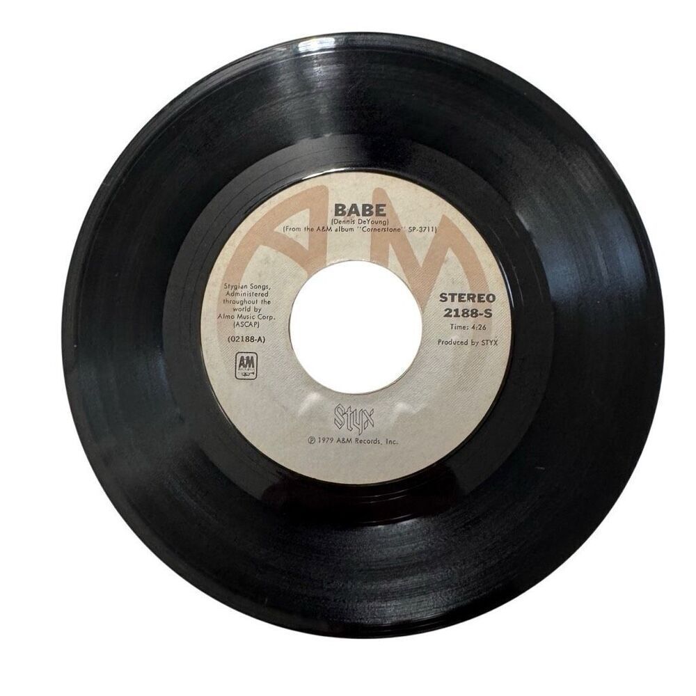Styx: I’m Ok & babe (1978, 45 Rpm Vinyl) 2188-S Light A&M Logo